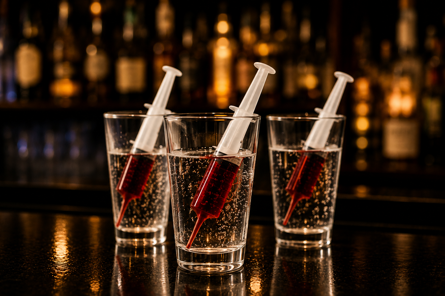 Syringe Shots - playful syringe-style shot service at a mobile bar event